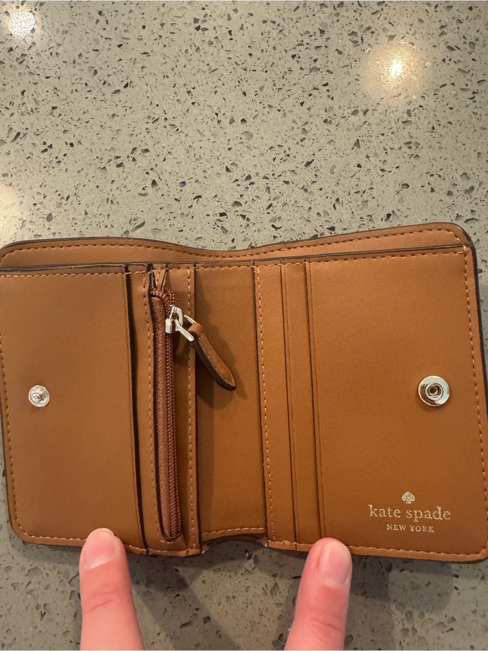 kate spade Pebbled Leather Card Case - brown - Picture 3 of 5